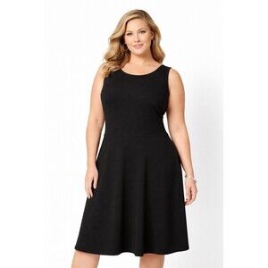 🔥 CATO BLACK 60s MOD SHIFT DRESS SZ 14/16W GUC!